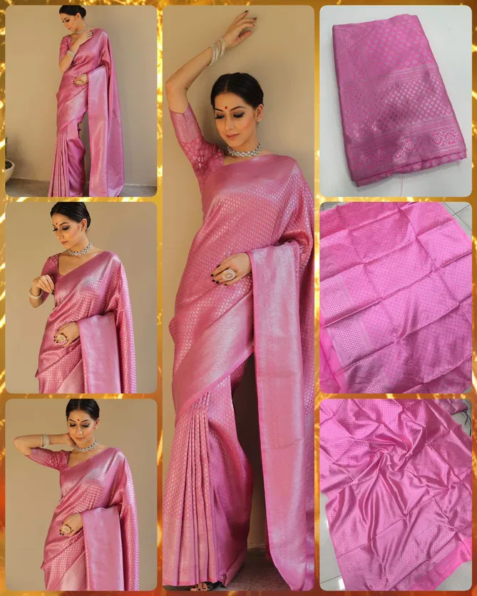 Pink Arya By Aab Soft Lichi Silk Party Wear Saree Orders In India